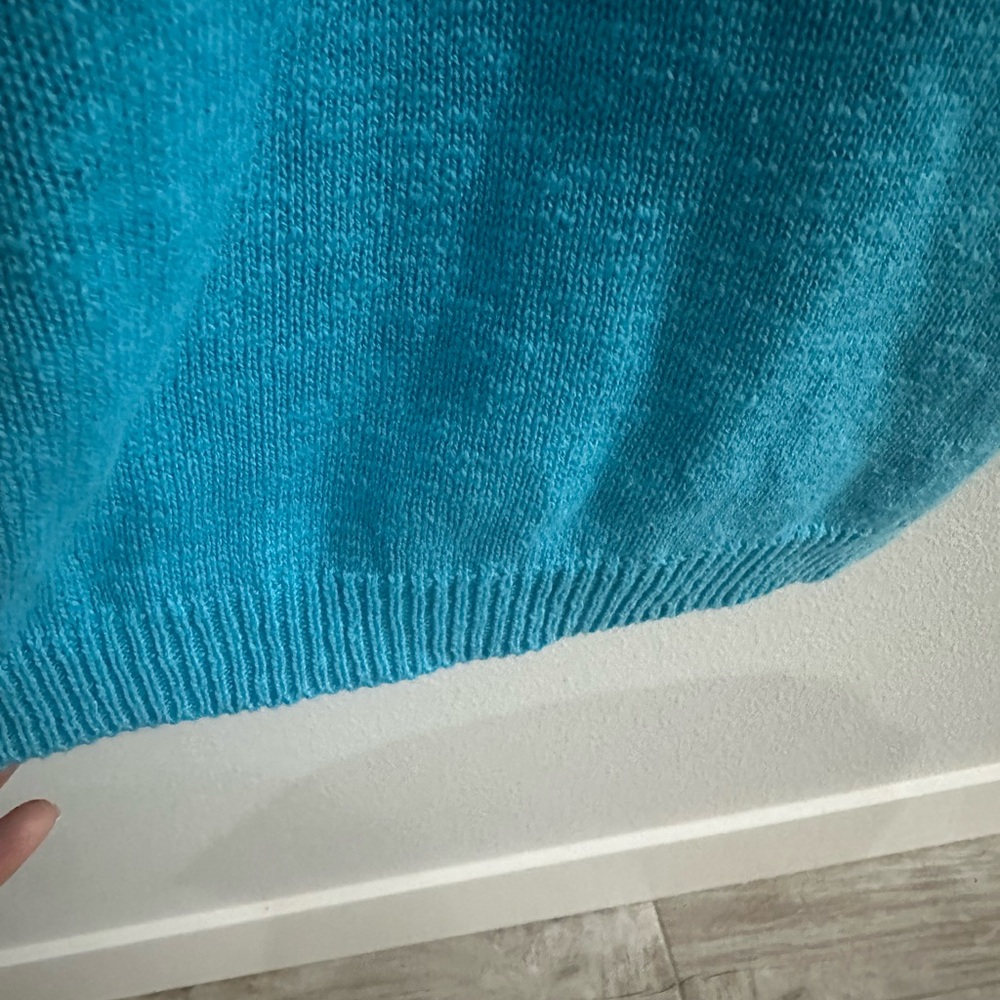 Sage aquamarine color V-Neck Women's Sweater - Picture 4 of 9